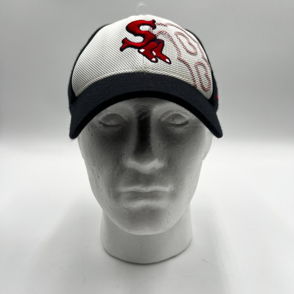 Nike Team MLB Boston Red Sox Mesh Front Stretch Fit Hat Navy White Red OSFM
